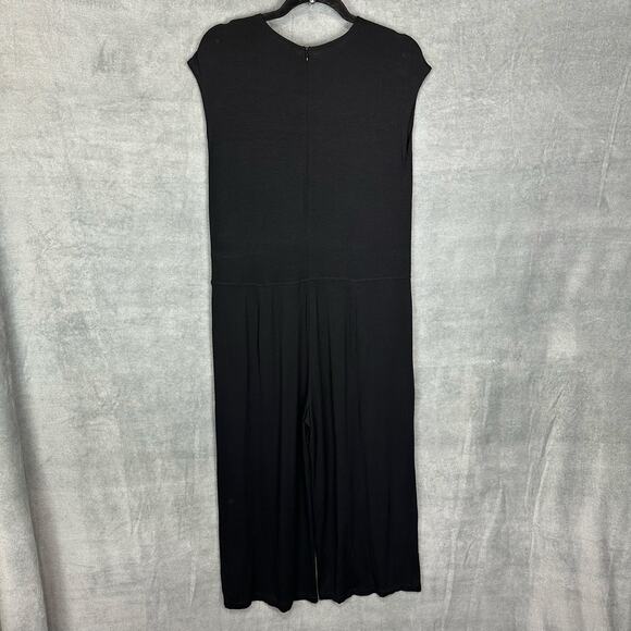 Eileen Fisher Jumpsuit Women Extra Small Black Short Sleeve Pant Stretch Neutral - Picture 5 of 12